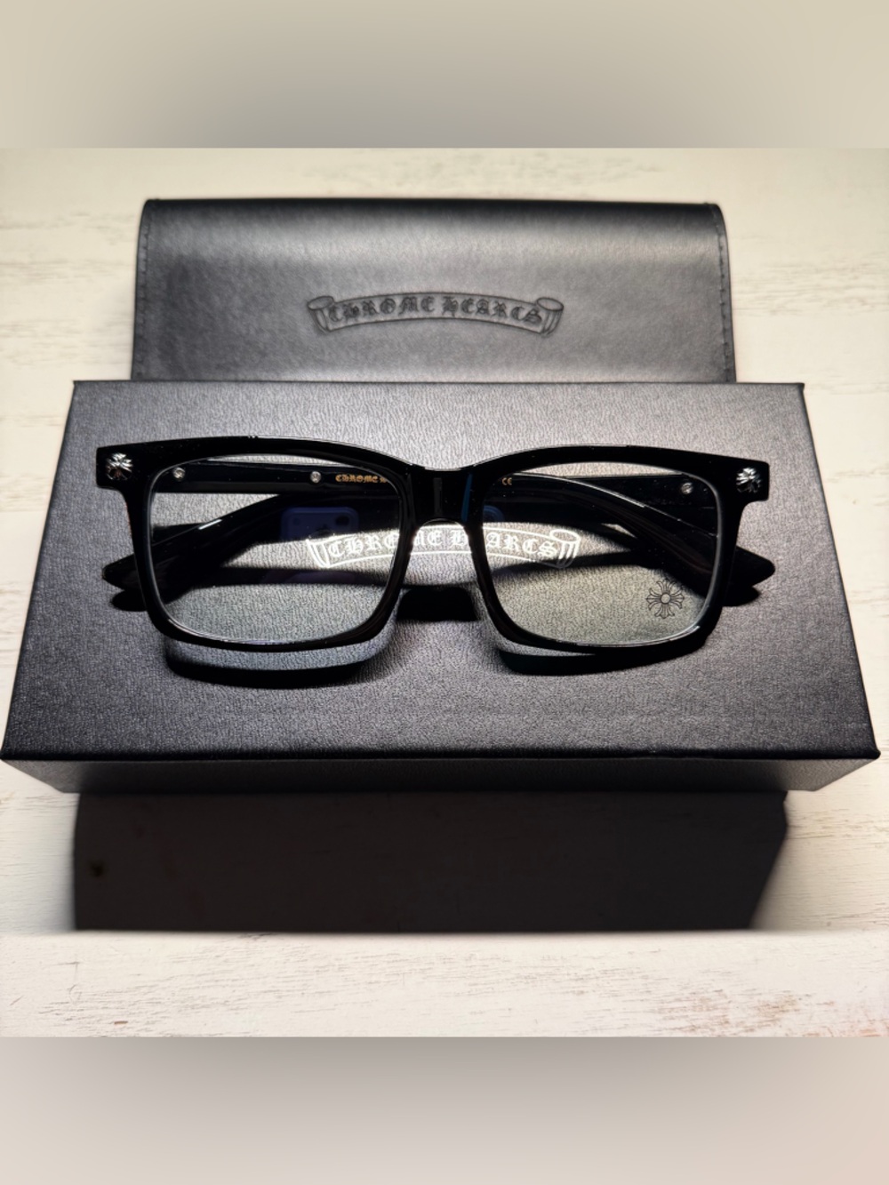 Chrome Hearts Black and Silver Glasses